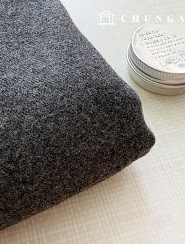 Spandex Napping Plain Charcoal