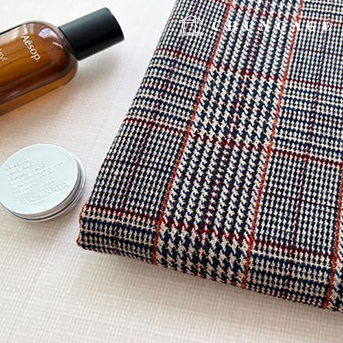 Reversible Check Fabric Yarn-dyed Plain Black