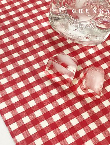 Waterproof Cloth Check Fabric Laminate Waterproof Fabric 3mm Check Red 9110