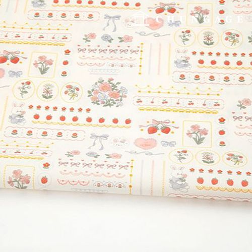 Eco-friendly antibacterial and anti-flame fabric E-DTP cotton 20 count Strawberry Patisserie