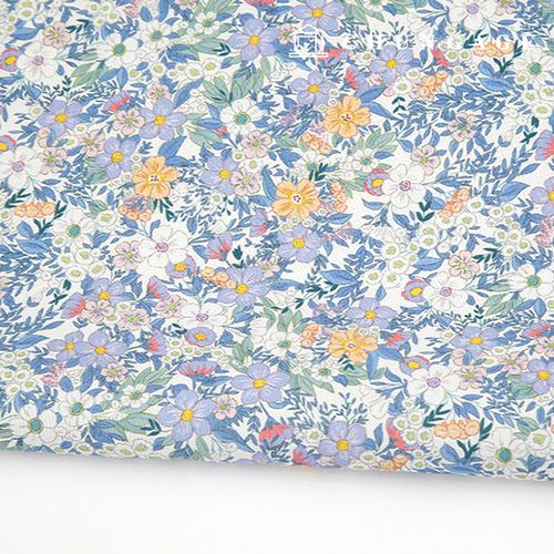 Eco-friendly Antibacterial and Anti-Flame Fabric E-DTP Cotton 20 Count Blue Serena