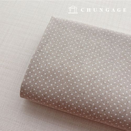 Linen Fabric Natural Dot 9568