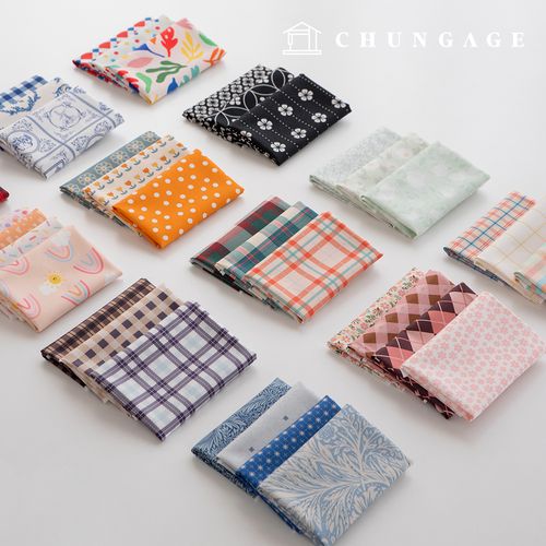 Fabric package scrap fabric floral check fabric dog clothes making piece fabric Daon 24 types