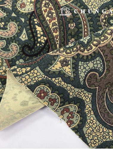 Polyester Span Greener Paisley 913