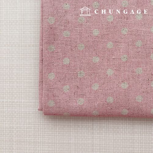 Linen Fabric Dot 6mm Indie Pink 9565