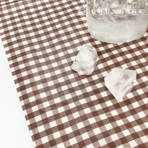Waterproof Cloth Check Fabric Laminate Waterproof Fabric 6mm Check Brown 3052