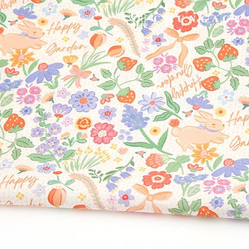 Eco-friendly antibacterial and anti-flammable fabric E-DTP cotton 20 count Happy Bunny Garden